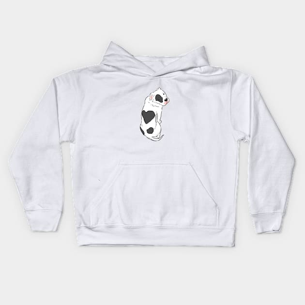 Pitbull with Heart Spot, Pitbull Love Kids Hoodie by sockdogs